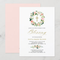 Pastel Watercolor Flowers Wreath Baby Blush