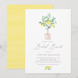 Convites Pastel Watercolor Lemon Tree Summer Bridal Brunt