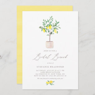 Convites Pastel Watercolor Lemon Tree Summer Bridal Brunt