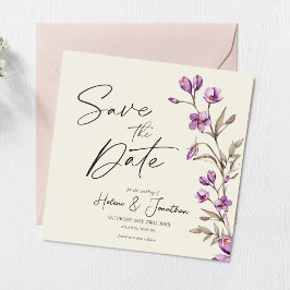 Convites Pastel Wildflower Boho Casamento Salvar Data