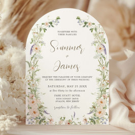 Convites Pastel Wildflower Delicate Arca de Casamento Flora