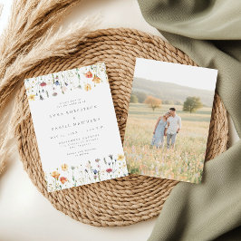 Convites Pastel Wildflower Photo Wedding Invitation