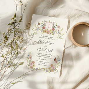 Convites Pastel Wildflower Wedding