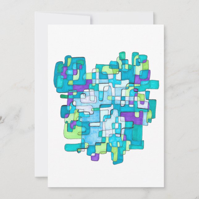 Convites Pastellfarbene Endlose Quadratische Gelassenheit  (Frente)