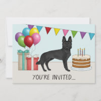 Pastor Alemão Preto Cachorro Fofo Aniversário Colo