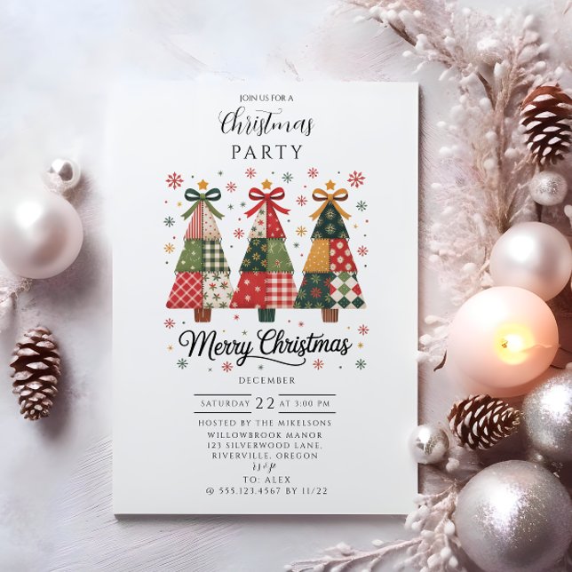 Convites Patchwork Christmas (Criador carregado)
