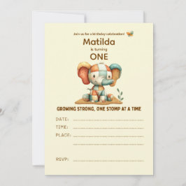 Convites Patchwork Elephant “Growing Strong”  