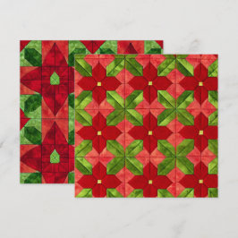 Convites Patchwork Poinsettia para Padrões Imprimíveis