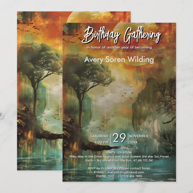 Convites Path of Light | Nature Inspired Composition (Frente/Verso)