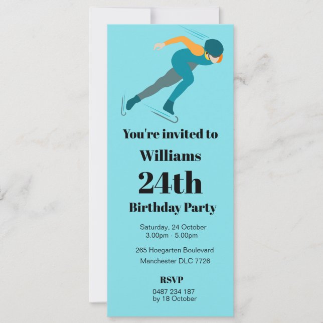 Convites Patinação de velocidade (Frente)