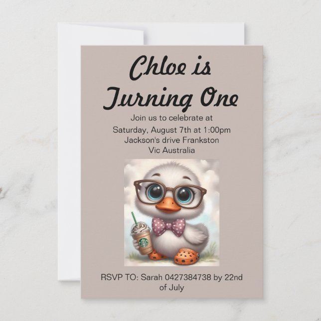 Convites Patinho frappé em crocs (Frente)