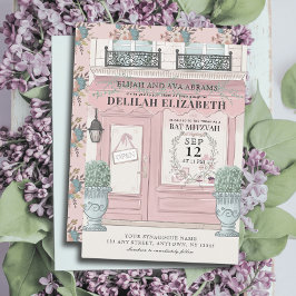 Convites Patisserie Paris QR Pink Bat Mitzvah
