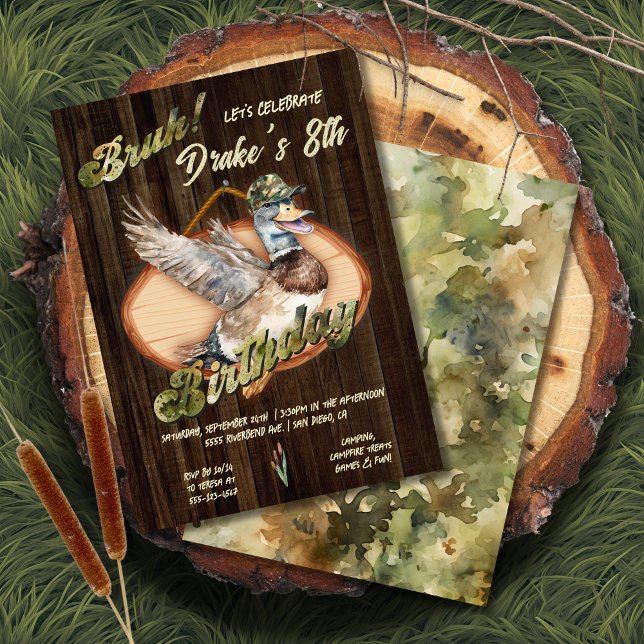 Convites Pato caçando Bruh Birthday Campout (Criador carregado)