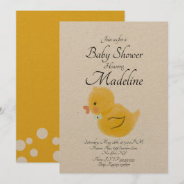 Convites Pato de borracha Chá de fraldas de cor aquática Ru