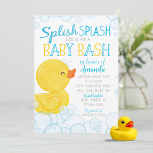 Convites Pato de Borracha Esparrinhar Bebê Chove-Chove Chá 