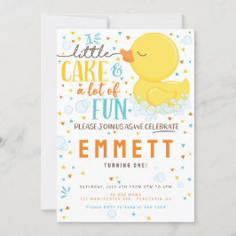 Convites Pato de borracha Primeira festa de aniversário Ama