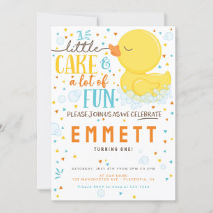 Convites Pato de borracha Primeira festa de aniversário Ama