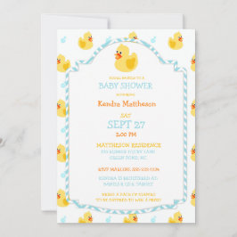 Convites Pato de Borracha Sexo Neutro Aqua Amarelo