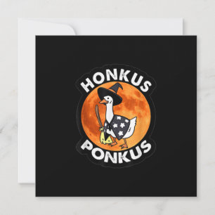 Convites Pato de bruxas fofas de Halloween Vintage Honkus P