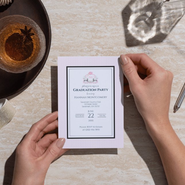 Convites Pato Mallard Monograma - Graduação (Criador carregado)