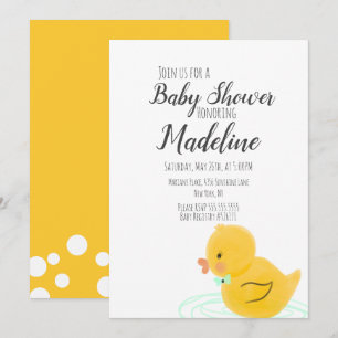 Convites Patos de Borracha Desenhados à Mão Chá de Bebê