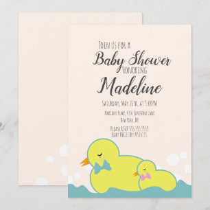 Convites Patos de Borracha Modernos Bege  Chã de Bebê  