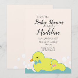 Convites Patos de Borracha Modernos Bege Chuveiro de Bebê R