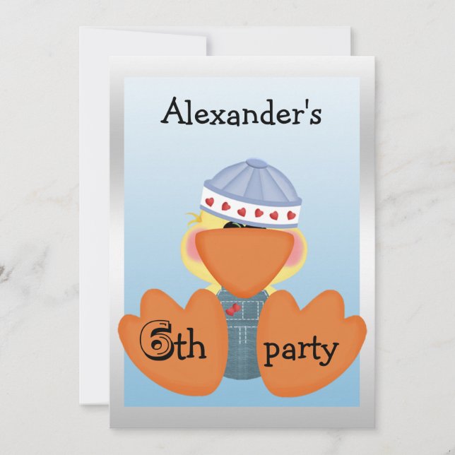 Convites Patos Pequenos, Corações de Amor e Barcos 6 Aniver (Frente)