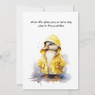 Convites Patozinho Casaco Amarelo Chuva Alegria Positividad