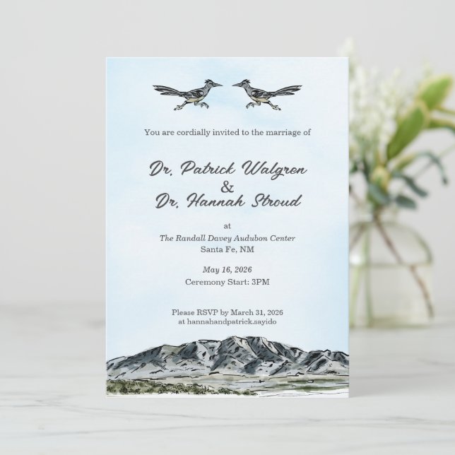Convites Patrick and Hannah Wedding (Em pé/Frente)