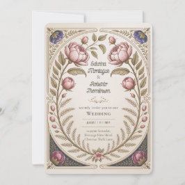 Convites Patrimônio Art Nouveau Peônias Botânicas de Casame