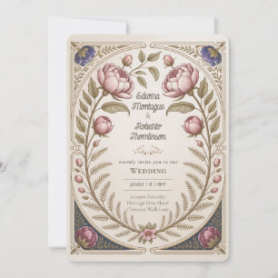 Convites Patrimônio Art Nouveau Peônias Botânicas de Casame