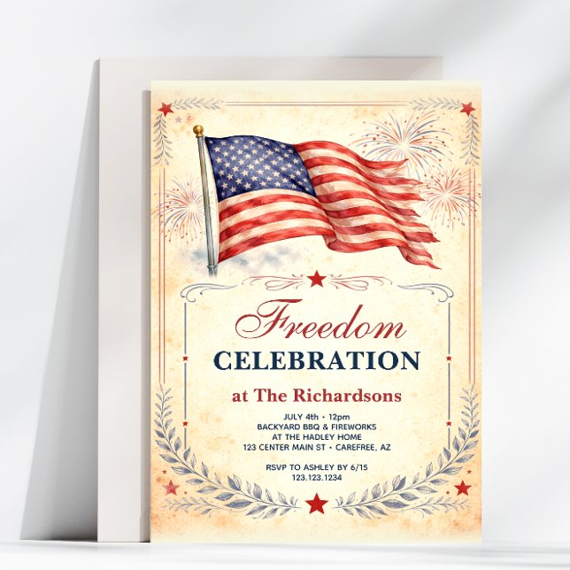 Convites Patriotic America's 250th Freedom Celebration (Criador carregado)