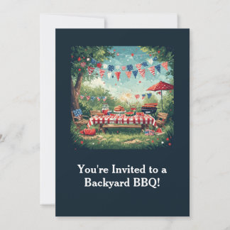Convites Patriotic Backyard BBQ Scene – 4th of July