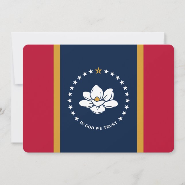 Convites Patriotic  invitations with Flag of Mississippi (Frente)