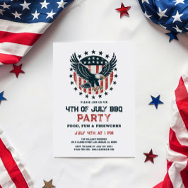Convites Patriotic Retro American Eagle BBQ Invitation