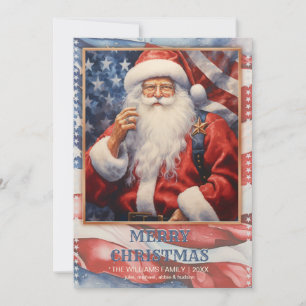 Convites Patriotic Santa Claus Watercolor