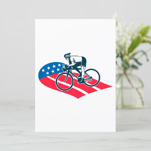 Convites Patriotic USA de ciclismo de bandeira americana em
