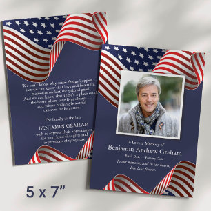 Convites Patriótica Memorial Veterano American Flag Funeral