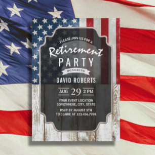 Convites Patriótica Reforma Militar EUA Bandeira Madeira Rú