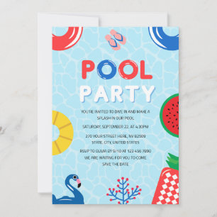 Convites Patriótico 4º do Partido da Piscina de Verão de ju