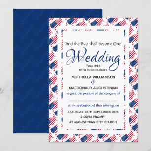 Convites Patriótico  Escritura personalizada do FLAG EUA  