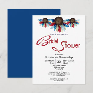 Convites Patriótico Vermelho Branco Azul Superior Borda Met
