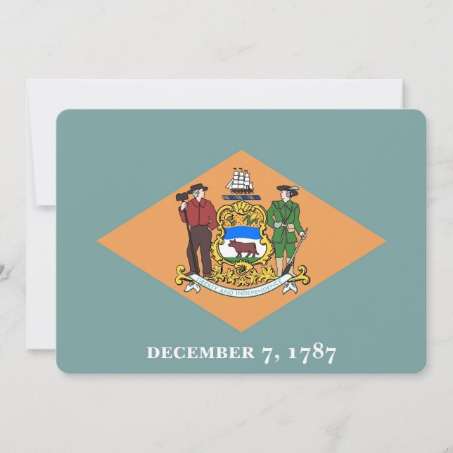 Convites patrióticos com a bandeira de Delaware (Frente)
