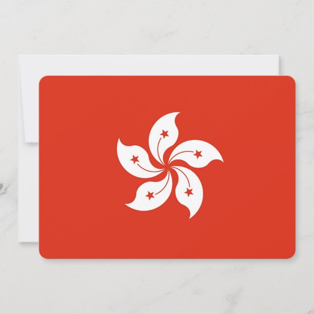 Convites patrióticos com a bandeira de Hong Kong (Frente)