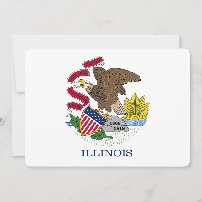 Convites patrióticos com a bandeira de Illinois (Frente)