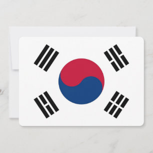 Convites patrióticos com bandeira da Coreia do Su