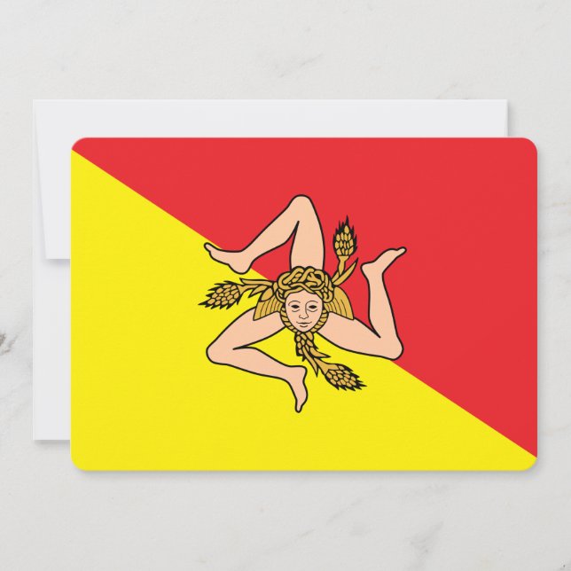 Convites patrióticos com bandeira da Sicília, Itál (Frente)