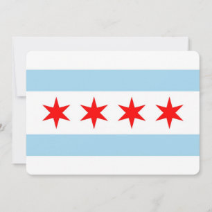 Convites patrióticos com Bandeira de Chicago