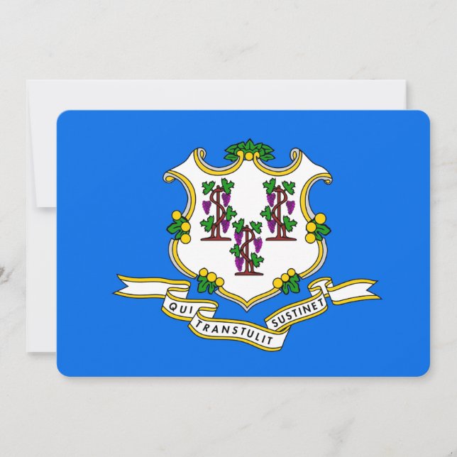 Convites patrióticos com bandeira de Connecticut (Frente)